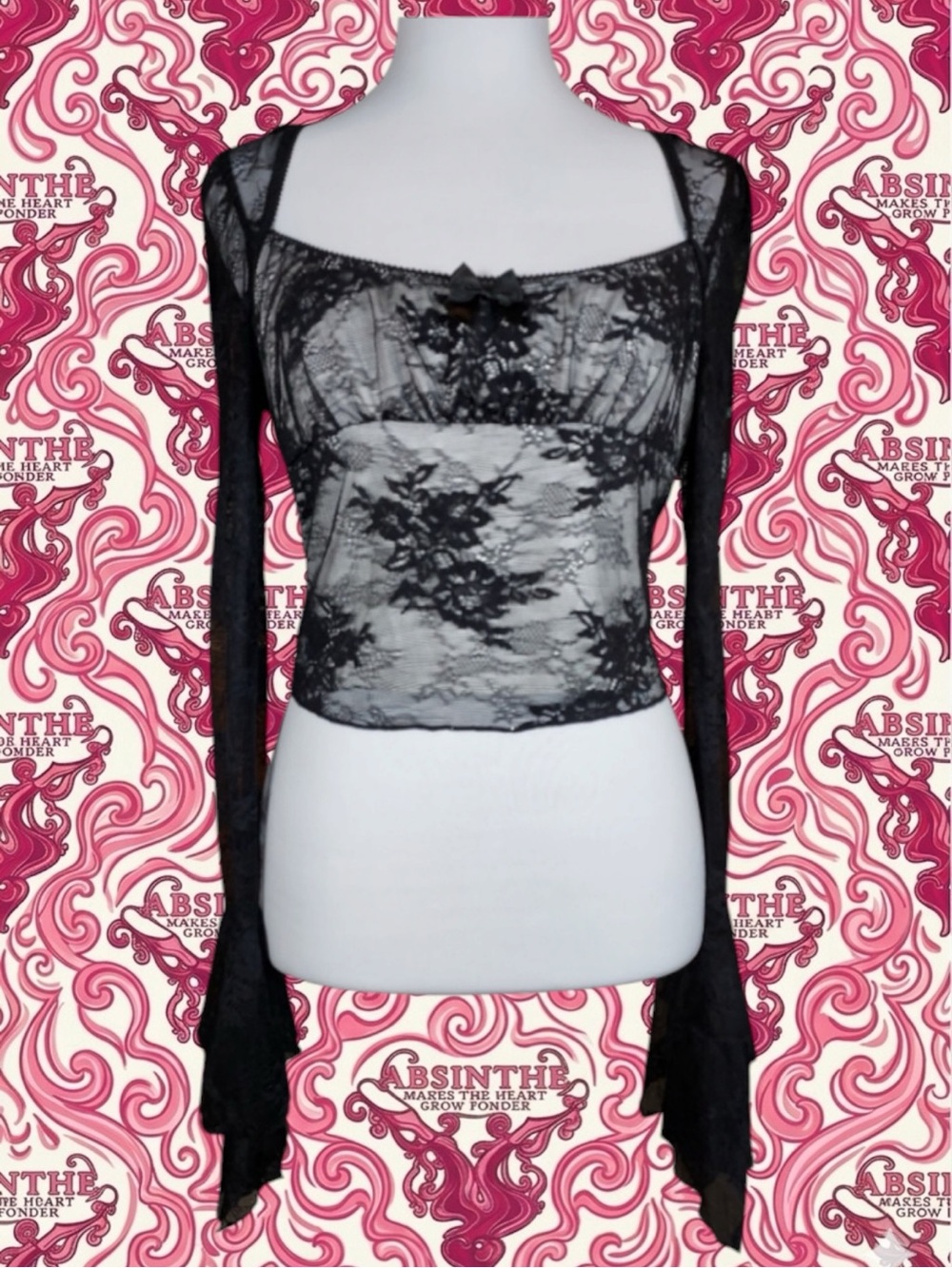 Dolls Kill Widow NWT Goth Whimsigoth Steampunk Coquette Festival Alt Lace Top L - Picture 1 of 10